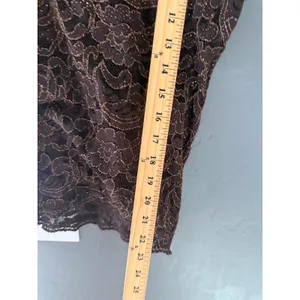 BKE Y2k Brown Gold Metallic‎ Floral Lace Racerback Tank Top Sheer Sleeveless thumbnail 5