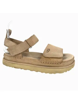 UGG Goldenstar Platform Sandals Beige Suede Bohemian California Casual Size 9 thumbnail 3