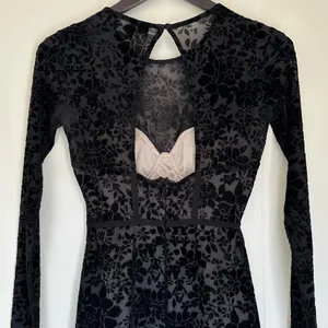 LULU’S Cor-Set to Go Black Burnout Velvet Print Dress X-Small thumbnail 8