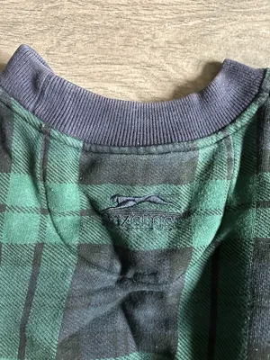 Slazenger navy and Green Plaid Crewneck Sweater thumbnail 7