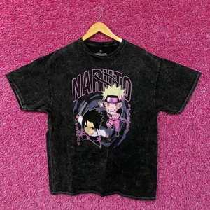 Naruto Chibi Style Mineral Wash Anime Tshirt size Extra Larg thumbnail 1