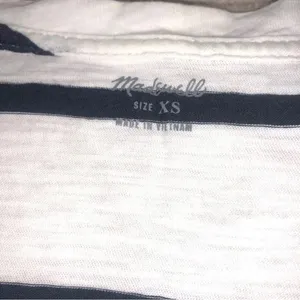 Madewell Blue & White Striped Short Sleeve V-Neck T Shirt Size XS thumbnail 3
