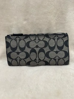 Coach Peyton Signature Jacquard Trifold Checkbook Wallet thumbnail 2