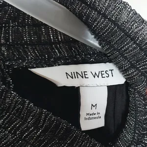Nine West Black Silver Metallic Lined Sleeveless Party Shift Dress Size Large thumbnail 7