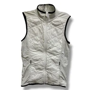 Athleta Insulated Flurry PrimaLoft Vest White Black M 383708 Quilted Hybrid thumbnail 4