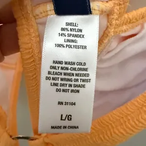 Cabana By Crown‎ & Ivy Women's Orange Crinkle Textured Bikini Set SZ Large NWT thumbnail 7
