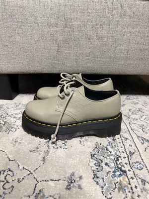 Dr Martens 1461 Womens Quad II Platform Stone Pisa Leather thumbnail 4