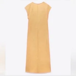 Zara Knotted Midi Yellow Dress(Size Small) thumbnail 4