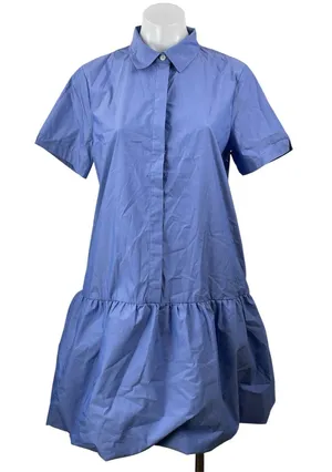 Tuckernuck Martine Bubble Sail Blue Short Sleeves Button Down Mini Shirt Dress M thumbnail 1