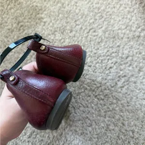Tory Burch Mini Miller Burgundy Flats thumbnail 6