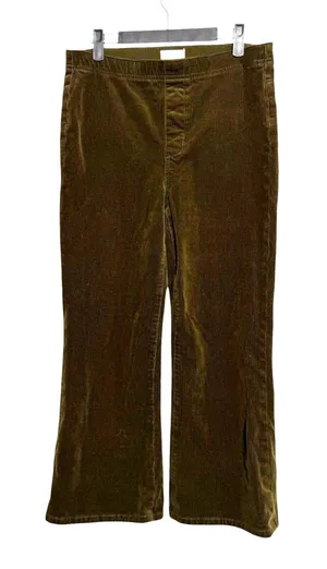 Pilcro Anthropologie Moss Green High Waist Corduroy Crop Flare Pants Medium thumbnail 1