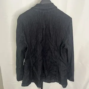 Nic+Zoe Womens Denim Blazer Jacket Dark Wash Indigo Raw Hem Large‎ L thumbnail 4