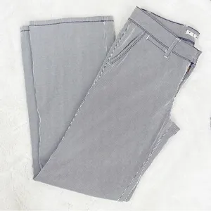 Grane Y2K Seersucker Stripe Low Rise Wide Leg Trouser Pants Blue White Juniors‎ thumbnail 1