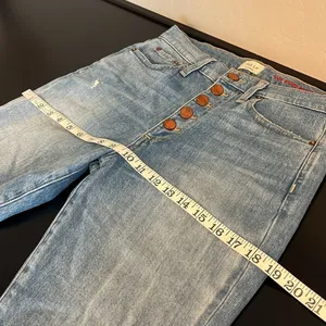 Alice + Olivia AO.LA Good highrise exposed button lightwash distressed jeans, 27 thumbnail 11