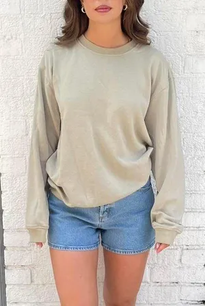 Vintage cream oversized crewneck sweatshirt / fits xs-L best thumbnail 1