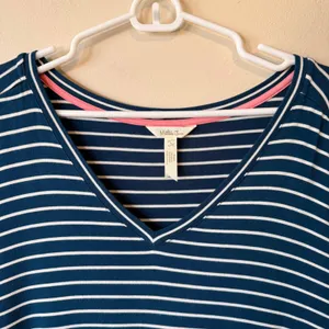 Matilda Jane Blue White Striped V-Neck Maxi Pocket Size L Cozy Beach Lounge‎ thumbnail 5