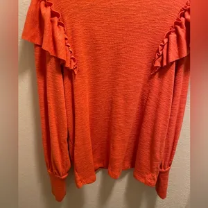 Anthropologie Pilcro Cozy Popover Ruffle Pullover Sweater Size L thumbnail 9