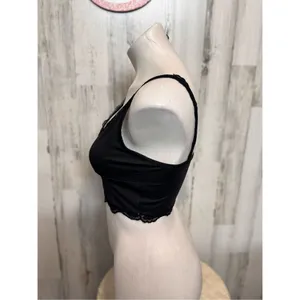 Romwe Black Lace Trim Crop Cami Top – Size S (US 4) thumbnail 3