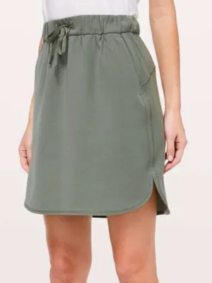 Lululemon On the Fly Skirt Women 6 Sage Green Drawstring Athletic Athleisure thumbnail 1