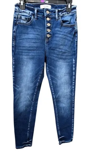 Zenana Button Fly Stretch Jeans Size 29 Skinny thumbnail 1