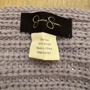 Jessica Simpson Lavender Light Purple Knit Scarf Beads thumbnail 5