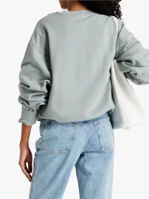 Good American Boyfriend French Terry Cotton Crewneck Sweatshirt Size 2/Medium thumbnail 2