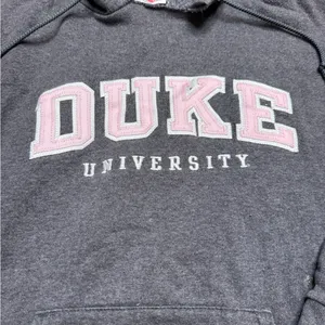 💙‎ Champion Duke University Hoodie 🩷 Gray & Pink Collegiate Sweatshirt M 💙 thumbnail 2
