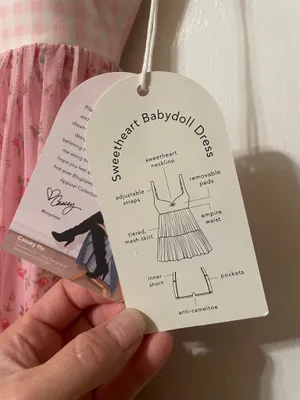 NWT! Popflex Target X Blogilates Sweetheart Babydoll Dress Gingham/Floral Size Small thumbnail 6