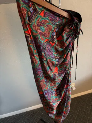 Veronica Beard silk blend Ari runched paisley midi skirt size 4 thumbnail 2
