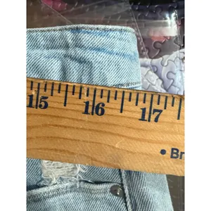 Good‎ American Distressed Denim Shorts Light Wash Button Fly Size 10 thumbnail 8