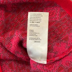 Free People Pink Red Geometric Knit Sweater Polo V-Neck Short Sleeve 70s Boho thumbnail 7