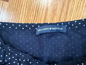 Brandy Melville Tank Top Polka Dot Navy White thumbnail 3