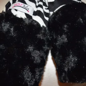 Wolf Tales Scarf w/Handwarmer Pockets, Faux fir, Zebra Print thumbnail 4