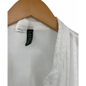 RALPH LAUREN | L |Split Neck Pintuck Pleated Top Tunic Swim Cover Up Oversized thumbnail 5