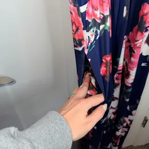 Navy Floral Spaghetti Strap Flowy Maxi Dress thumbnail 3