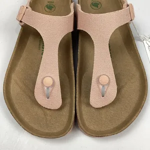 Birkenstock Gizeh Rivet logo Soft Pink Textile Vegan Thong Sandals Size 9 NEW! thumbnail 6