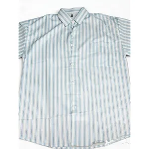 Short Sleeve Button Down‎ Women M Blue White Excellent Striped Collared Shirt thumbnail 5