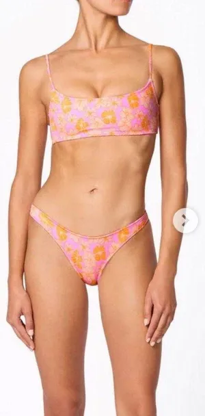 Triangl Pink Flowers Bathing Suit thumbnail 1