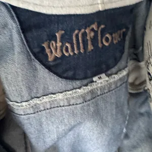 Wallflower aztec western bohemian hoodie jean jacket thumbnail 4