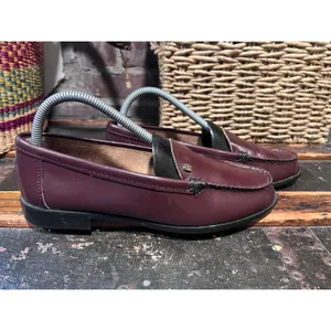 Etienne Aigner Oxblood Red Leather Loafers Dark Academia Vintage 90s Size 8 thumbnail 4