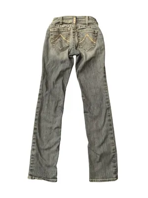 25L /27x 34 Ariat REAL Denim Tall Long Women's Mid-Rise Straight Jeans Rainstorm thumbnail 2