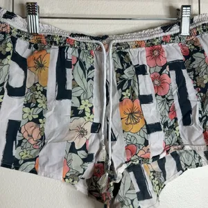 Victoria's Secret Women's Floral Logo Pajama Shorts‎ White Medium thumbnail 3