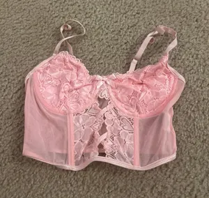 C705 bra small black top see thru pink cute bralette thumbnail 1