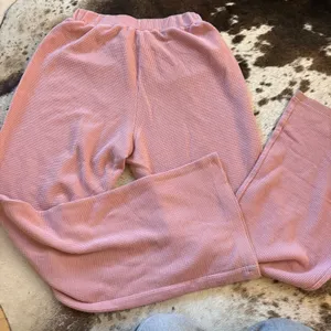 Comfrt Waffle Lounge Wide Leg Pants Women's‎ Size Small Pink thumbnail 4