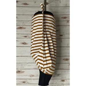 Madewell classic cotton tan/cream striped crew neck long sleeve t-shirt Size XS thumbnail 4