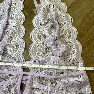 Dreamgirl Purple Lace Lingerie Bodysuit Sheer ~ Size Large thumbnail 10