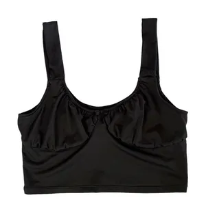 Divided H&M Black Ruched Crop Tank Top‎ Soft Stretchy Y2K Style M thumbnail 1