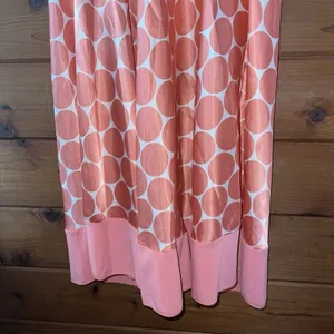 Forever y2k Coral Pink Polka Dot Satin Halter Empire Waist Dress Size Large thumbnail 3