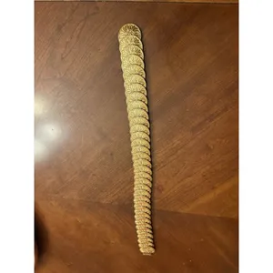 Chain Belt Goldtone Metal Faux Coin Stretchy Will Fit From 24" Up to 28" Waist thumbnail 7