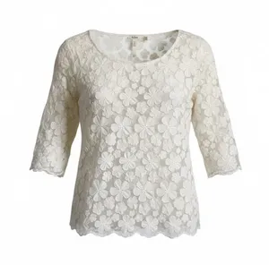 Dylan Women's‎ Lace Floral Scoop Neck Top - Cream thumbnail 1